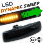 LED Smoked DYNAMIC sweep side repeaters front wing Indicators fits Freelander 2 