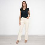 Womens M&S Jeans Soft White Slim Flare High Waisted Stretch