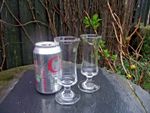 Two Vintage Clear Glass 13.2 cm Tall Sherry Liqueur Aperitif Schooner Glasses