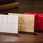 Elegant Lace Cut Personalised Wedding Day Evening Invitations Cards & Envelopes