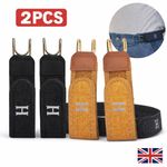 Metal Hook Elastic Belt Buckleless Waist Strap Unisex Invisible Casual Belt 2PCS
