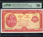 Central Bank of Ireland, 20 Pounds 1976  P67C PMG 30 Very Fine