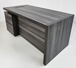 Modern Grey Oak Office Desk with Built In Storage - A4 Suspension Filing Drawer