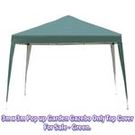 3m x 3m Pop up Garden Gazebo Only Top Cover For Sale - Green