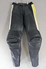 HEIN GERICKE LEATHER BIKER TROUSERS WITH CE ARMOUR SIZE 14: WAIST 28-30"/LEG 29"