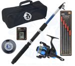 6ft Fishing Kit Rod and Reel Set Hooks Weights Bag Travel Coarse Fishing