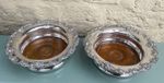 Antique Pair of William lV Bottle Coasters Sheffield Plate Grape Vine Design 18