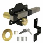 PERRY Double Locking Long Throw Gate Lock Black 50mm or 70 mm - Keyed Alike