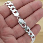 925 Sterling Silver Curb Bracelet 9mm Solid Heavy Weight UK Hallmarked