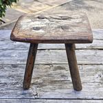 Antique Country Provincial oak stool small