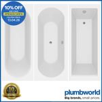 Modern Bathroom Single & Double Ended Straight Bath Gloss White Acrylic Bathtub