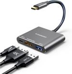 KiWiBiRD USB C to HDMI 4K 3 in 1 Multiport Adapter 100W USB-C PD Charging Port
