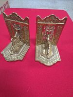 Set Of 2 Vintage Brass Dragon  Bookeds Rare Beautiful Details