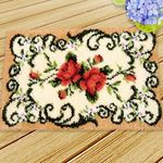 ebulous Latch Hook Rug Kits, DIY Crochet Yarn Cushion for Home Decoration, Latch