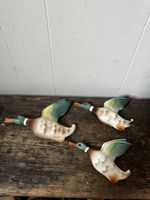 Keele Street Pottery Flying Ducks/Mallards, Set Of 3, Good Vintage Condition.