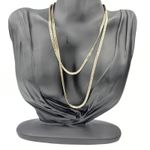 Vintage Krementz RGP Flat Snake Herringbone Link Chain Gold Plated Necklace