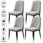 2/4x Dining Chairs Set Leather Padded Seat Metal Leg Kitchen Restaurants Chair