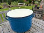 Vintage Enamel Bath~Drinks Chiller~Plant Pot~Bowl~Blue~Planter~Laundry~Display