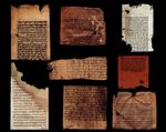 Rare Ancient 8 Torah Scroll Fragments Handwritten Hebrew Parchment 200-450 Years