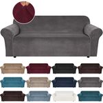 VELVET Elastic STRETCH SOFA COVERS Slipcover Protector Settee 1/2/3/4 Seater