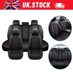 For Tesla Model 3 Saloon Car Seat Cover Leather Front Rear Padded Black+Red Line