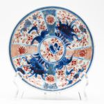 Chinese Kangxi Porcelain Saucer Imari Lotus Flower Cobalt Gilt Qing Dynasty 18C