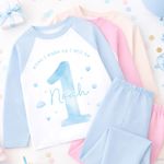 Personalised 1st Birthday Pyjamas, First Bib | When I Wake Up I Will Be 1