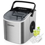 EUHOMY Ice Maker Silver Portable Countertop Machine with Viewing Window Handle &