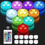 RGB Submersible LED Underwater Lights Waterproof Remote Control Pool Vase Decor