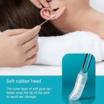 Reusable Plastic Adhesive Ear Cleaner Ear Wax Pick Stick Blue/Clear Unisex