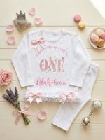 Personalised 1st Birthday Pyjamas Fairys PJs Kids Baby Girl with frills and bows