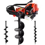Excel 52cc Petrol Earth Auger Fence Post Hole Borer Ground Drill With 3 Augers