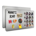 Stainless Steel Magnetic Notice Message Memo Board Holes Round Corners ANY SIZE