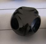 Set of 15 Victorian black glass spherical buttons with abstract pattern