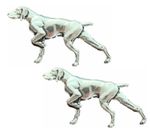 2 x Pointer Dog Handcrafted From English Pewter Pin Badges TSB-A30