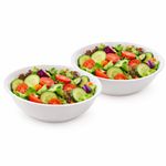 Set of 2 Large White Melamine Serving Bowls Round Salad Pasta Snack Mixing Bowls