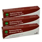 3 x Hydrocortisone Ointment 15g - Swelling Itching Skin Rash Bites