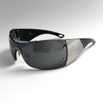 Dior Oversized Sunglasses Rimless Shield Wraparound Black Silver Logo Diorito 2