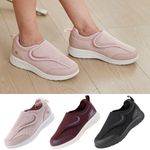 FitVille Women's Wide Fit Diabetic Shoes Adjustable Closure Slip-On Orthopedic