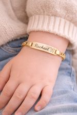 14K Gold Baby Name Bracelet, Personalise Baby Girl or Boy Bracelet, Kids gifts