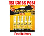 5 Pack 3g SUPER GLUE Strong Bond Adhesive Plastic Glass Wood Rubber Metal UK