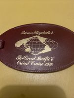 1978 brown leather luggage label the great pacific V orient cruise 