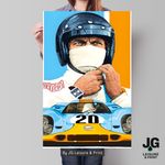 Steve McQueen Le Mans Poster Print Gulf 917 Racing Wall Art A5 A4 A3 A2