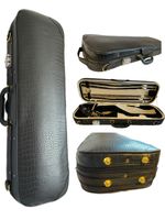 Professional Oblong Violin Case | Imitation Leather | Hygrometer | Full Size