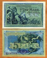 Germany, Empire, 5 Mark, 1904, P-8a, UNC   Germania, Dragon