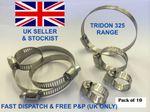 PK OF 10 TRIDON HOSE CLIPS 325 S/S 8mm BAND PLATED CARBON SCREW **CHOOSE SIZE**