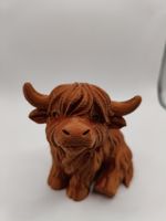 Homemade 3d Printed Highland Cow Statue Ornament Home Decor Gift UK Seller New
