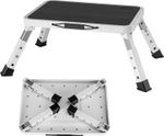 Metal Step Stool Ladder Foldable 3 Adjustable Height Max Load 150KG for Home UK