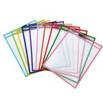 1 pcs Dry Erase Pockets Clear Colors Resuable Pockets for Office Classroom