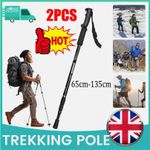 21/26/32" Telescopic Anti-Shock Extendable Trekking Poles Hiking Walking Camping